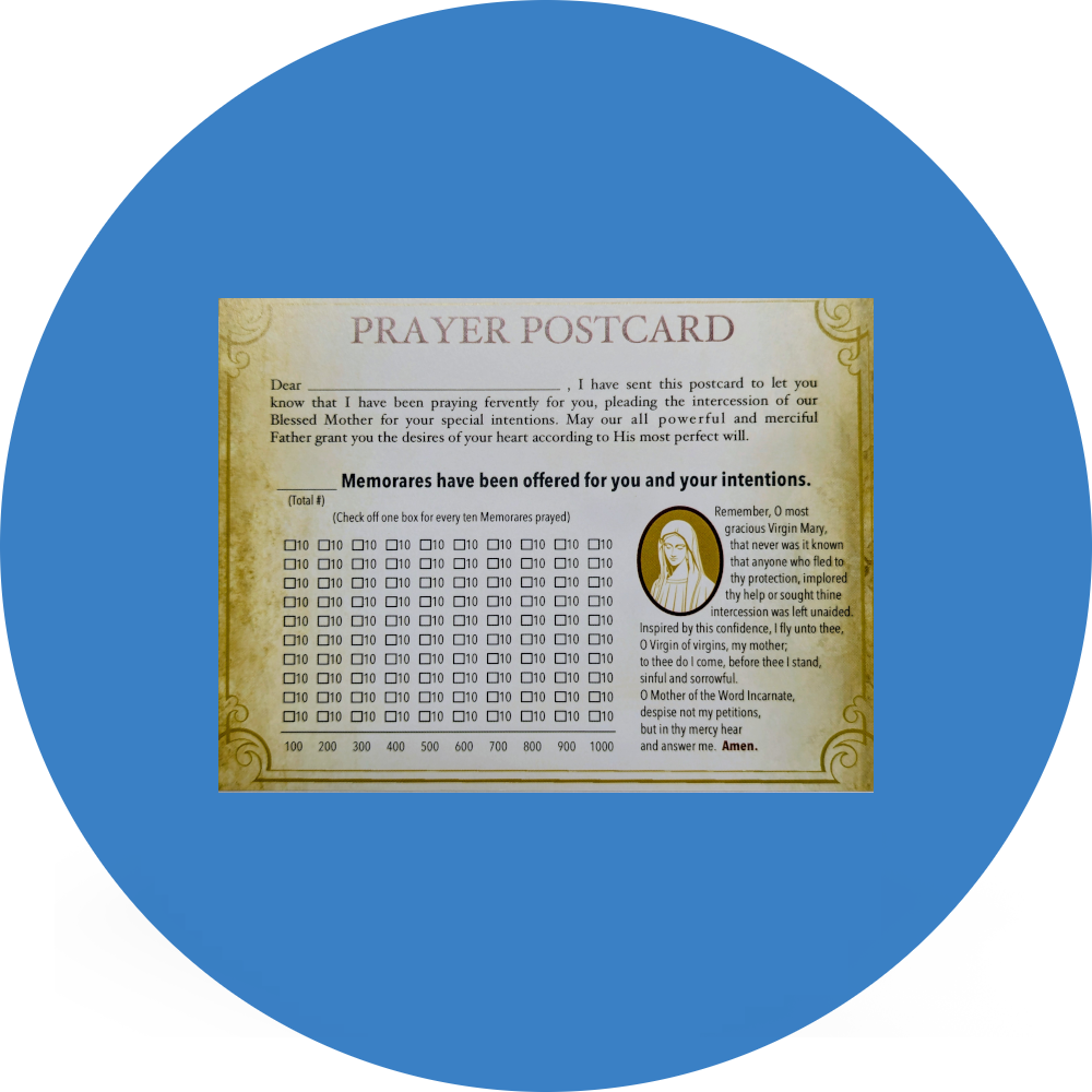 Memorare Prayer Postcards 